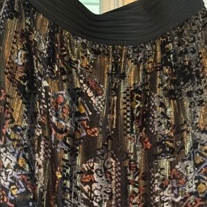 HD in Paris, Anthropologie Black multi color velour Maxi Skirt, 12